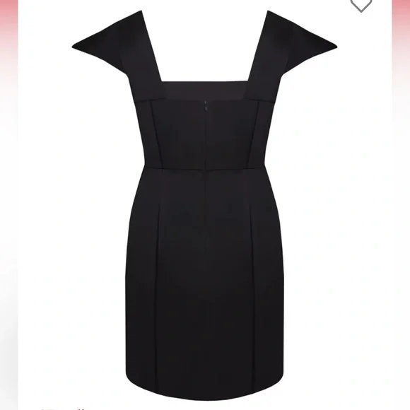 NWT Mimine AG black knee length Rebel cocktail dress with exaggerated shoulders - Picture 6 of 7